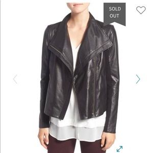 Trouvé black leather moto jacket